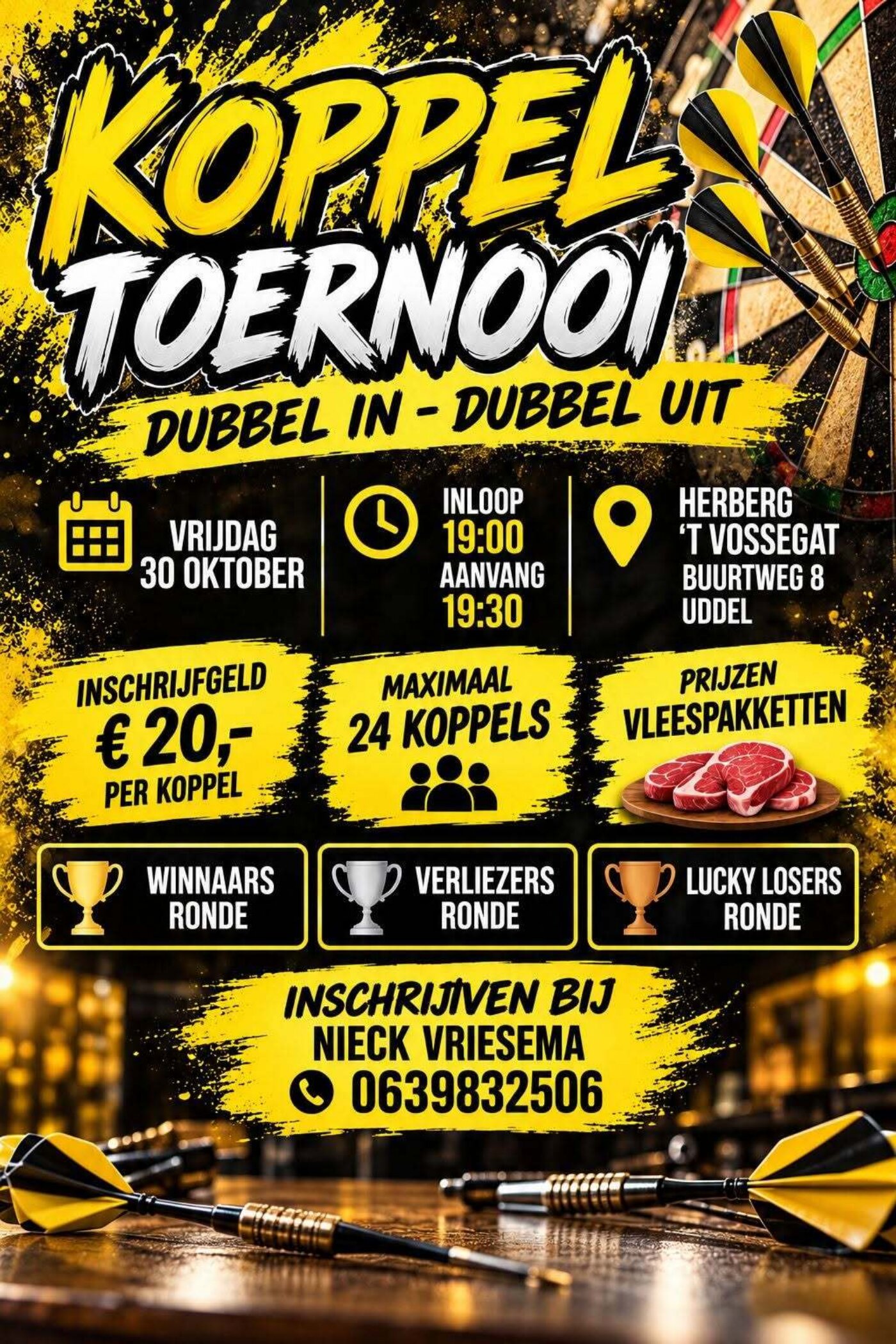 Poster van Koppeltoernooi Dubbel in - Dubbel uit