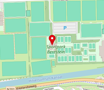 Kaartje van de omgeving van SC 't Gooi, Hilversum